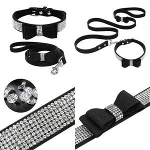NEW Sparkling Bling Swarovski Crystal Rhinestone Pet Dog Collar & Leash …